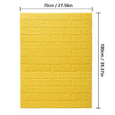 3D Brick Pattern Self-Adhesive Waterproof Wall Sticker Home Decor  ourlum.com yellow 5pcs-70cmX1m 