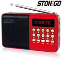 STONEGO Radio: Portable Handheld FM USB TF MP3 Player