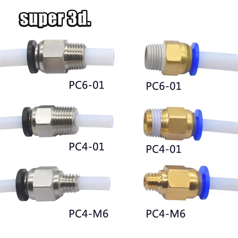 Pneumatic Connector Kit: Effortless Connection for Smooth 3D Printing Operations  ourlum.com Blue PC4-M6 