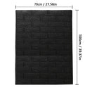 3D Brick Pattern Self-Adhesive Waterproof Wall Sticker Home Decor  ourlum.com Black 5pcs-70cmX1m 