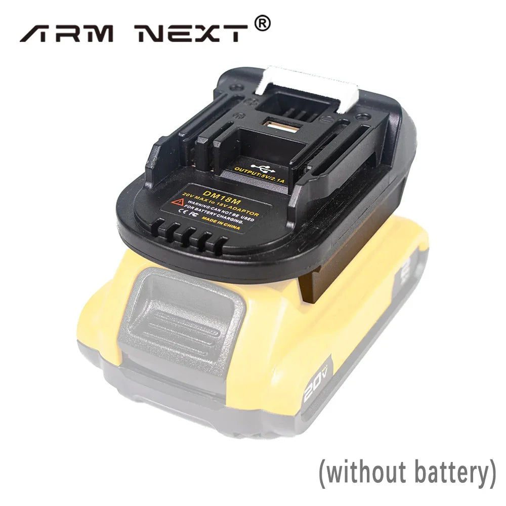 Versatile DM18M Battery Adapter: Convert Milwaukee & Dewalt 20V to Makita 18V Batteries