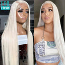 Lace Front Platinum Blonde Human Hair Wig for Women