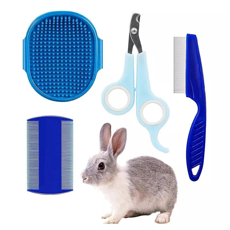 Rabbit Grooming Kit: Tear Stain Remover, Nail Clipper, Shampoo Brush & Comb  ourlum.com   