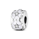 Daisy Sterling Silver Clip Charms with Authentic CZ Detailing