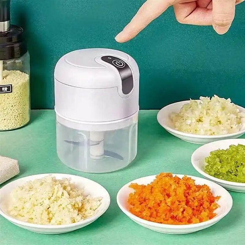 Portable Mini Electric Food Processor with USB Charging and 3 Stainless Steel Blades  ourlum.com green  