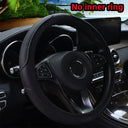 1pcs Artificial Leather Three-Dimensional Embossed Car Steering Wheel Cover 14.5-15 Inches