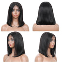 Premium Human Hair Lace Front Bob Wig - 4x4 Glueless Style