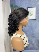 Short Bouncy Curly Human Hair Wig 13x4 Lace Frontal