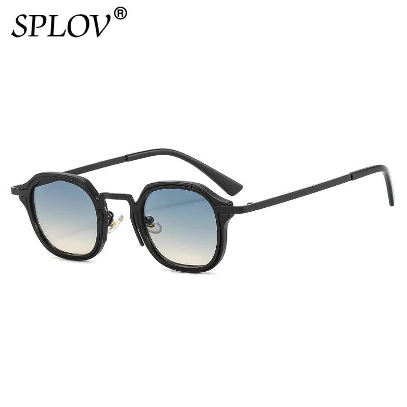 Trendy Vintage Square Sunglasses for Men and Women - UV400 Retro Punk Shades with Leopard Accent