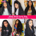 30 Inch Deep Wave Lace Front Wig Brazilian Water Curly Hair