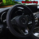 1pcs Artificial Leather Three-Dimensional Embossed Car Steering Wheel Cover 14.5-15 Inches