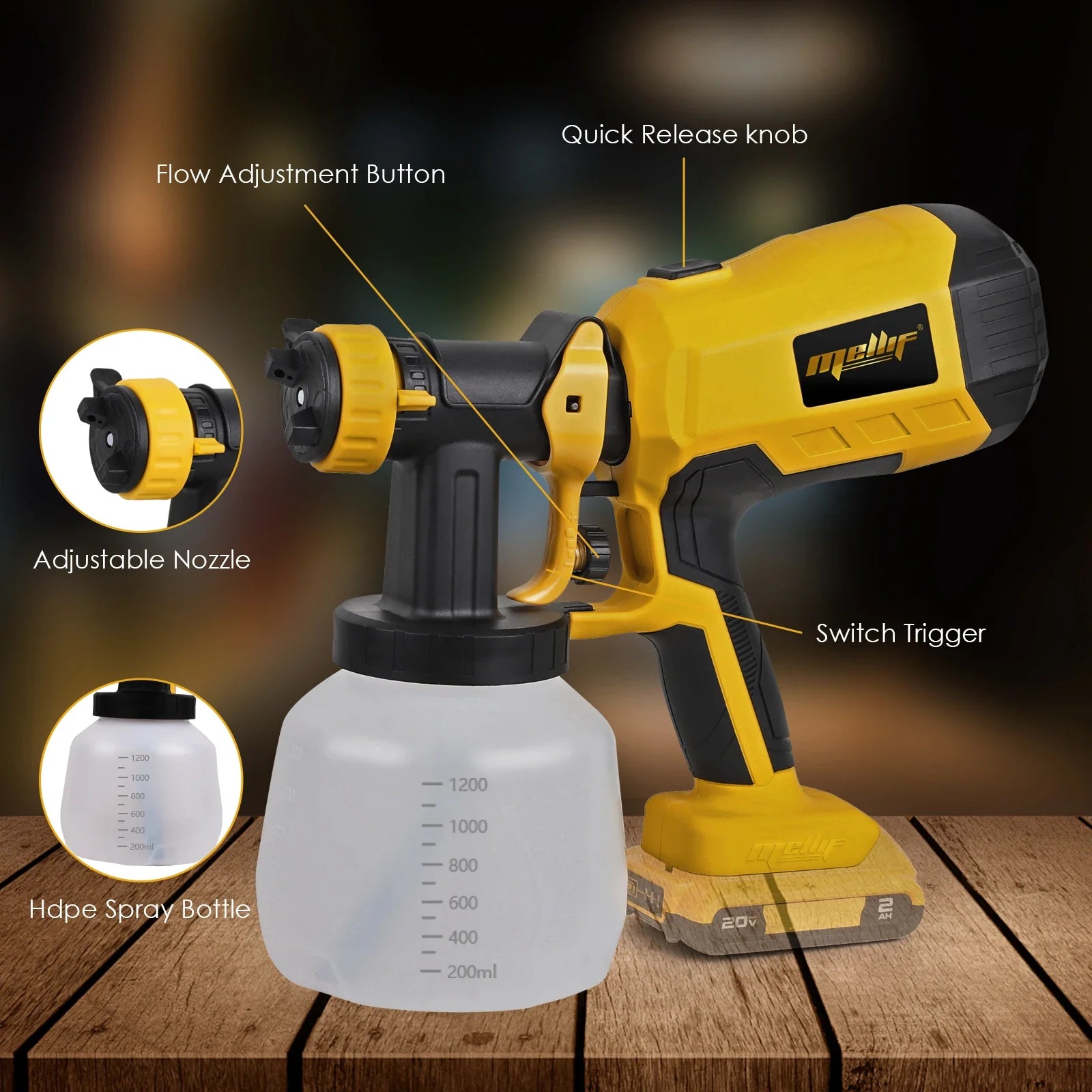 Dewalt Cordless HVLP Spray Gun - 3 Patterns for Easy Painting (No Battery)