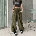 Women Y2K Streetwear Cargo Pants High Waist Baggy Trousers