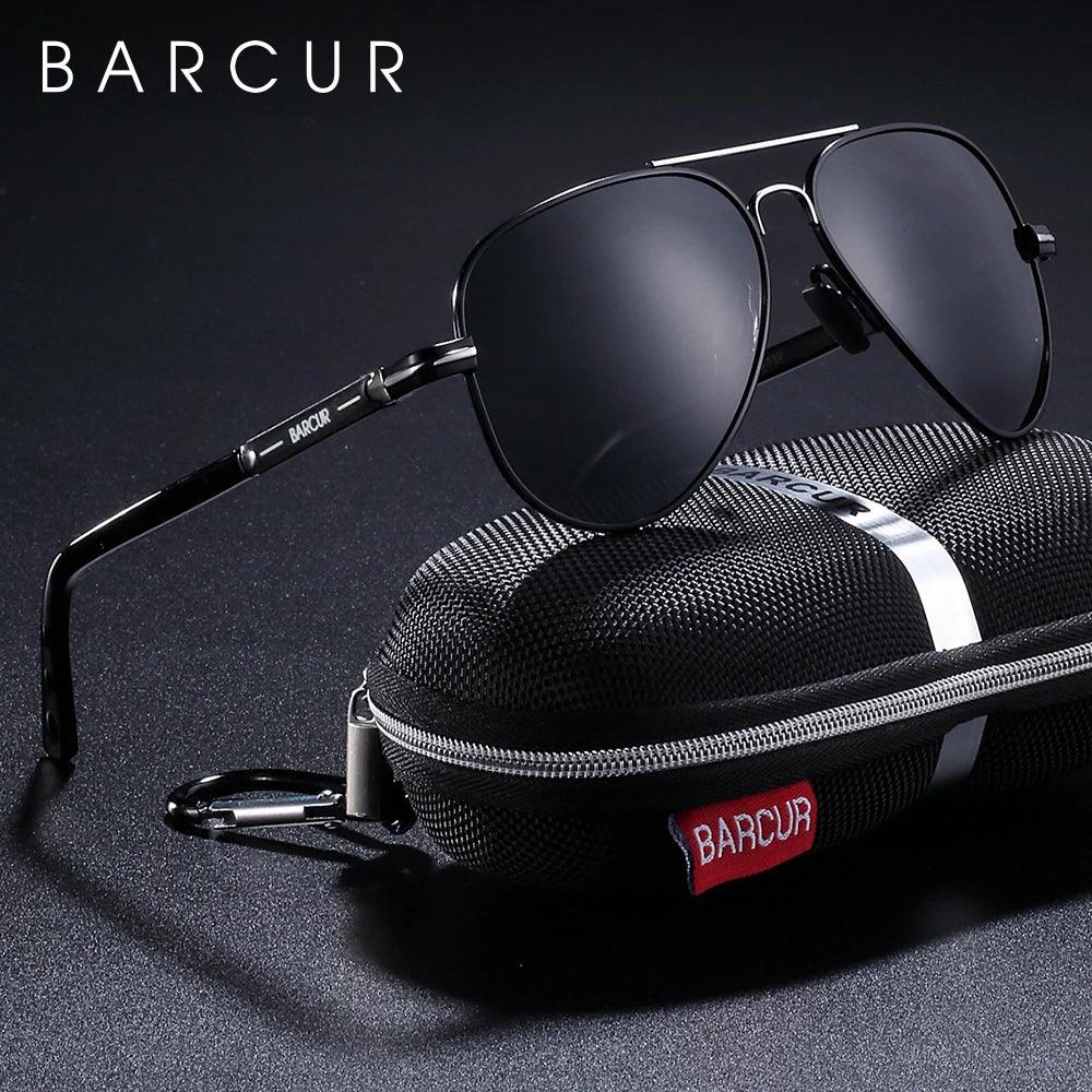 Men's Polarized Pilot Sunglasses for Driving, Fishing, and Hiking - BARCUR UV Protection Eyewear