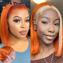 Ginger Pink 613 Blonde Bob Wig Glueless Lace Front Human Hair