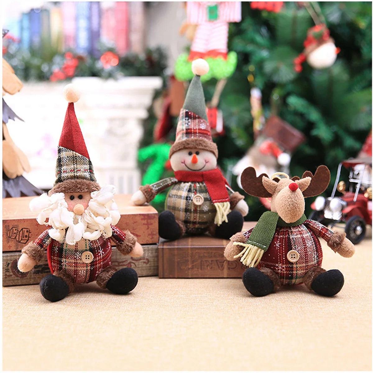 Santa Claus Doll Christmas Decor Elk Ornaments Xmas Gifts Happy New Year - Festive Home Decor & Table Centerpiece  ourlum.com   