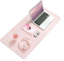 Pink Large Desk Mat Waterproof PVC Mouse Pad Leather Cover