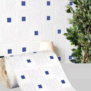 3D Brick Pattern Self-Adhesive Waterproof Wall Sticker Home Decor  ourlum.com Blue-2 5pcs-70cmX1m 