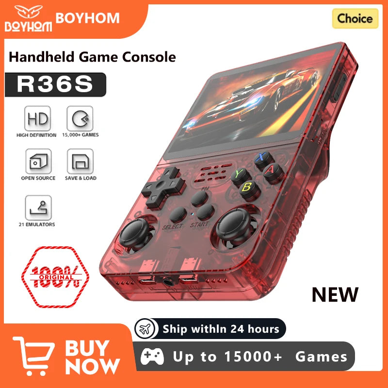 NEW R36S Retro Handheld Game Console Linux System 3.5 Inch IPS Screen Portable Pocket Video Player 64GB 128GB Games Kid Gift