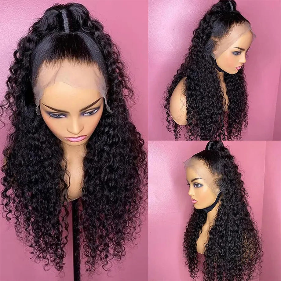 13x4 Kinky Curly Lace Front Human Hair Wigs   Brazilian Transparent Lace Frontal Wig 4x4 Lace Closure Wigs On Sale  ourlum.com 4x4 HD Lace Wig CHINA 20inches | 200 Density