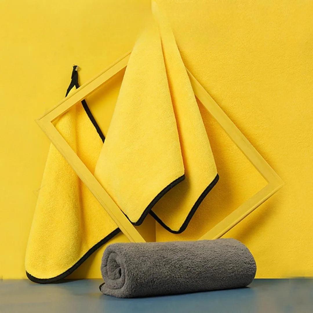 Microfiber Dog Bath Towel Set: High Absorbency, Quick Drying & Durable Polyester  ourlum.com Yellow 30X30cm 