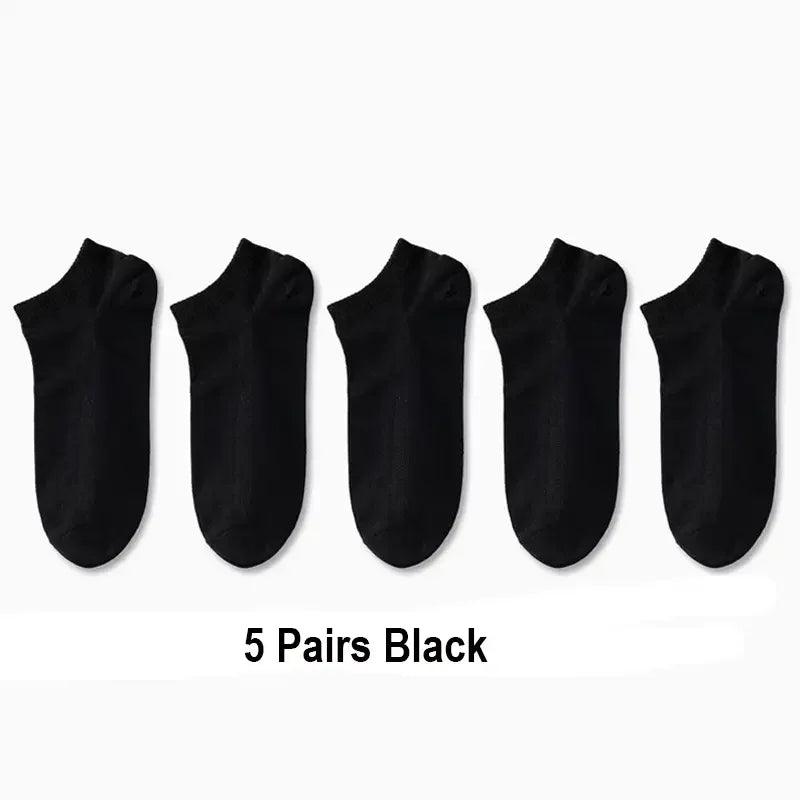 Invisible Boat Socks Bundle: 10 Pairs Silicone Non-slip Ankle Socks  ourlum.com 5 Pairs Black One Size 