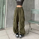 Women Y2K Streetwear Cargo Pants High Waist Baggy Trousers