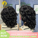 Short Bouncy Curly Human Hair Wig 13x4 Lace Frontal