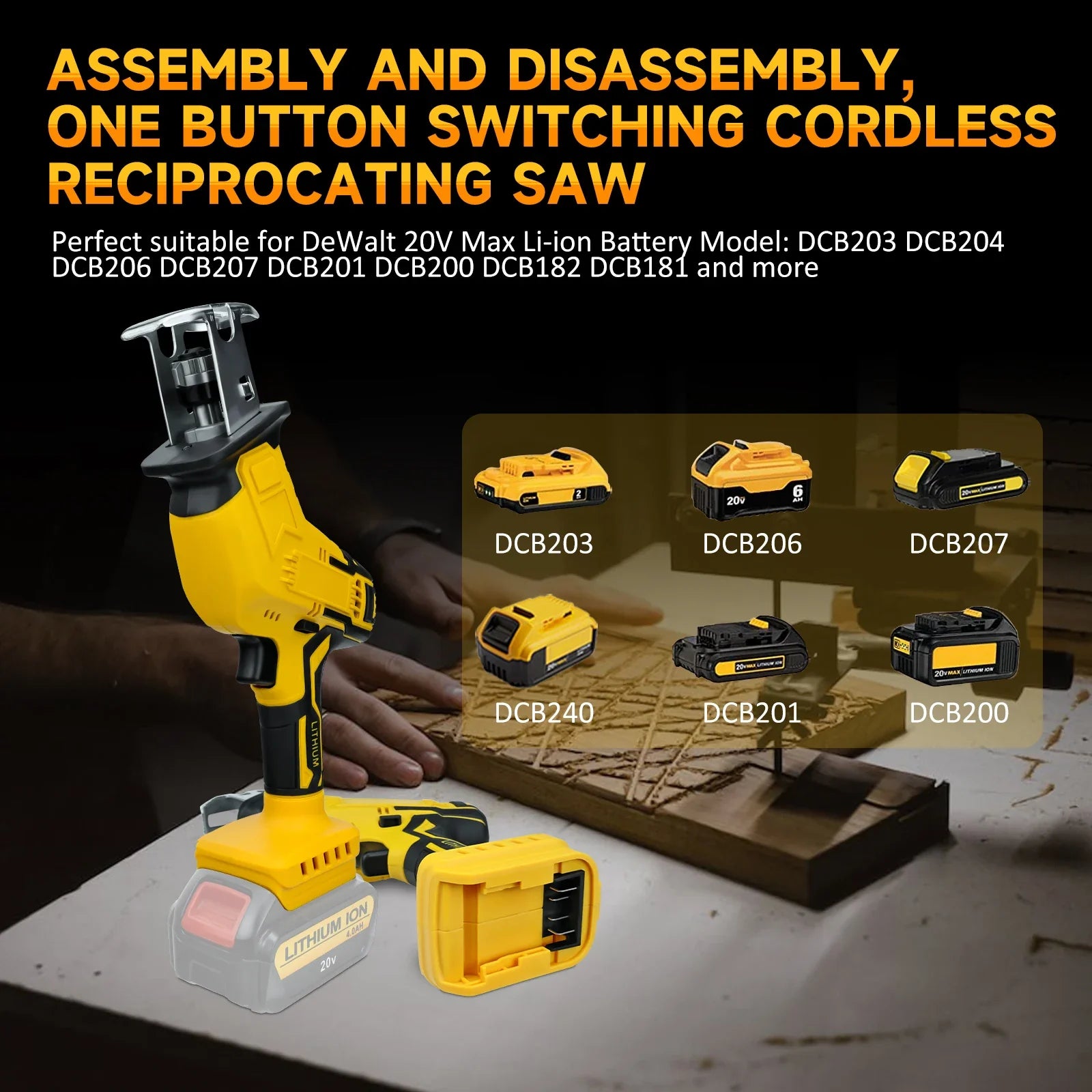 Dewalt 20V Reciprocating Saw - 0-3000 SPM, Variable Speed, 4 Blades, Ergonomic Design