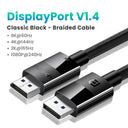 16K Displayport Cable: Ultimate Video & Audio Experience  ourlum.com DP1.4 Black - 8K 1m france