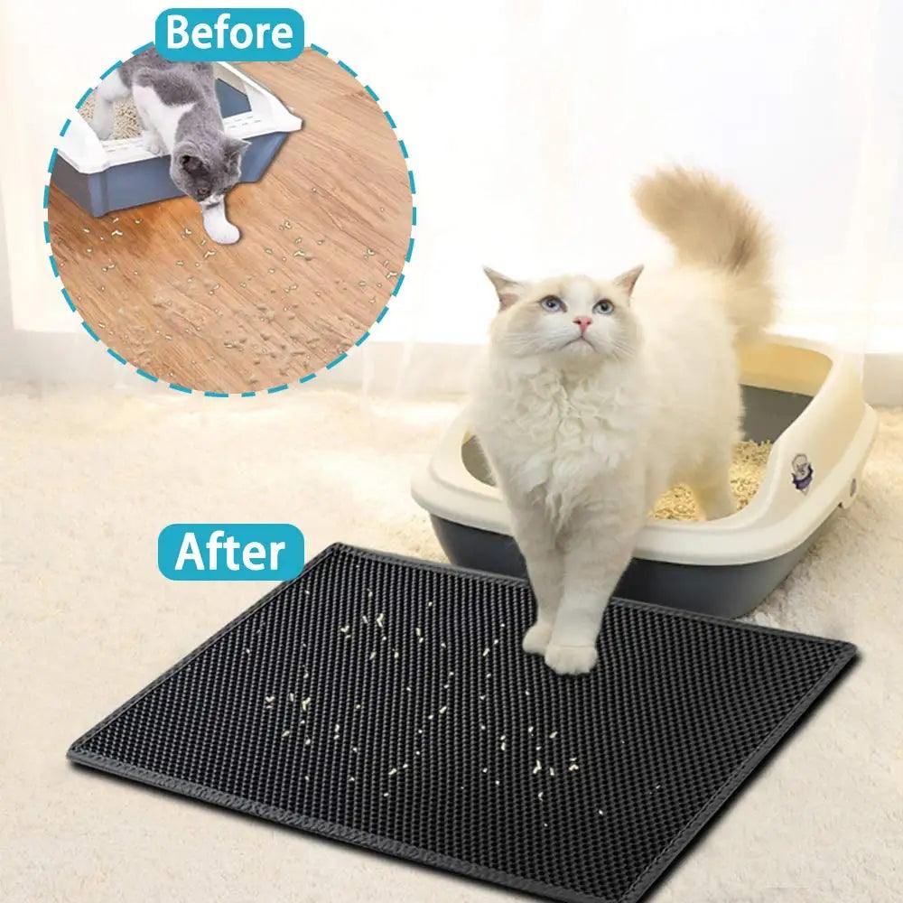 Cat Litter Mat - Premium Honeycomb Design for Clean and Tidy Cat Area  ourlum.com   