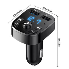 Bluetooth Car FM Transmitter: Wireless Handsfree MP3 Player & Dual USB Charger