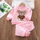 Cozy Winter Hooded Outerwear Set for Baby Boys and Girls  ourlum.com Pink 12M 