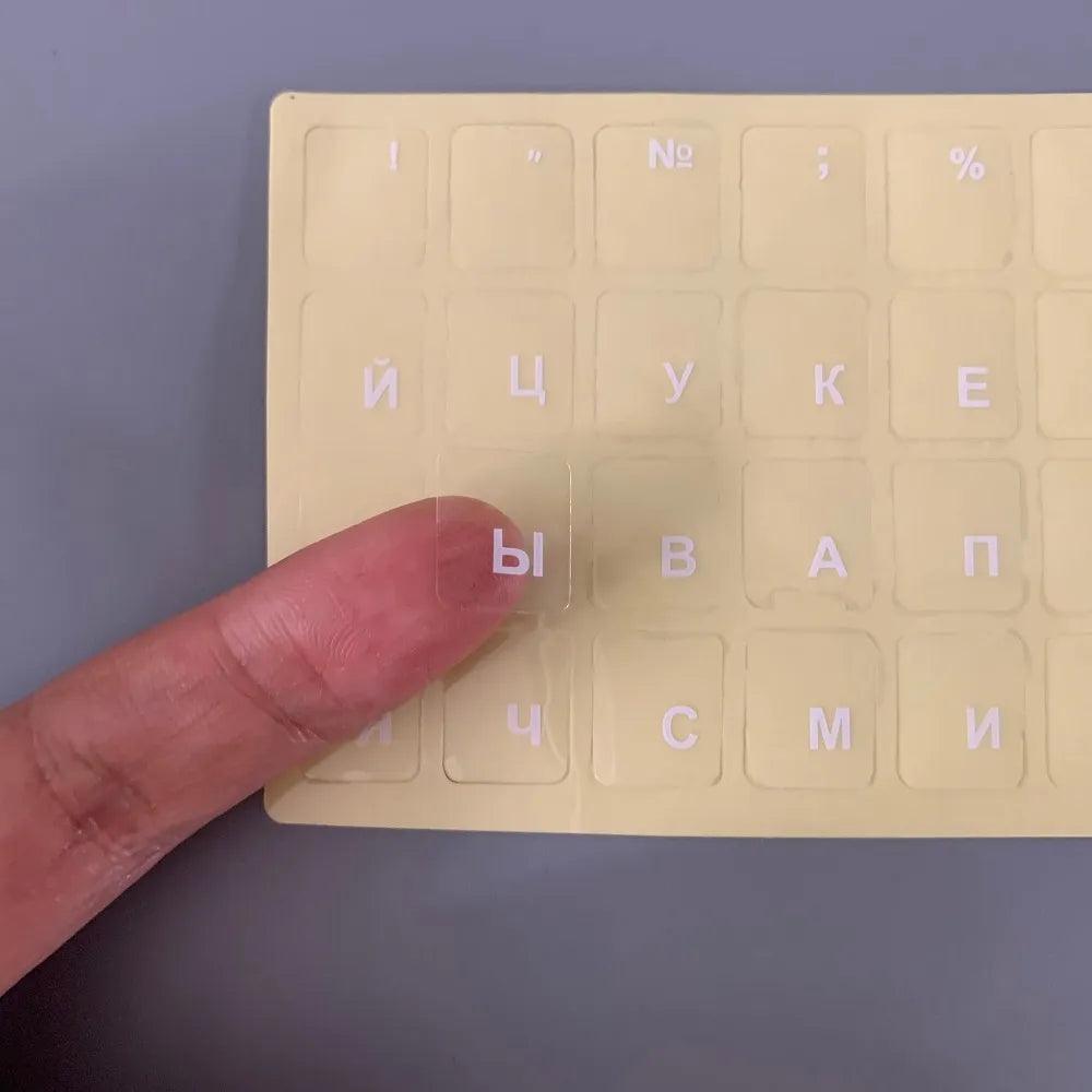 Russian Keyboard Stickers Eco-Friendly PVC Transparent Tags Waterproof Alphabet Layout  ourlum.com   