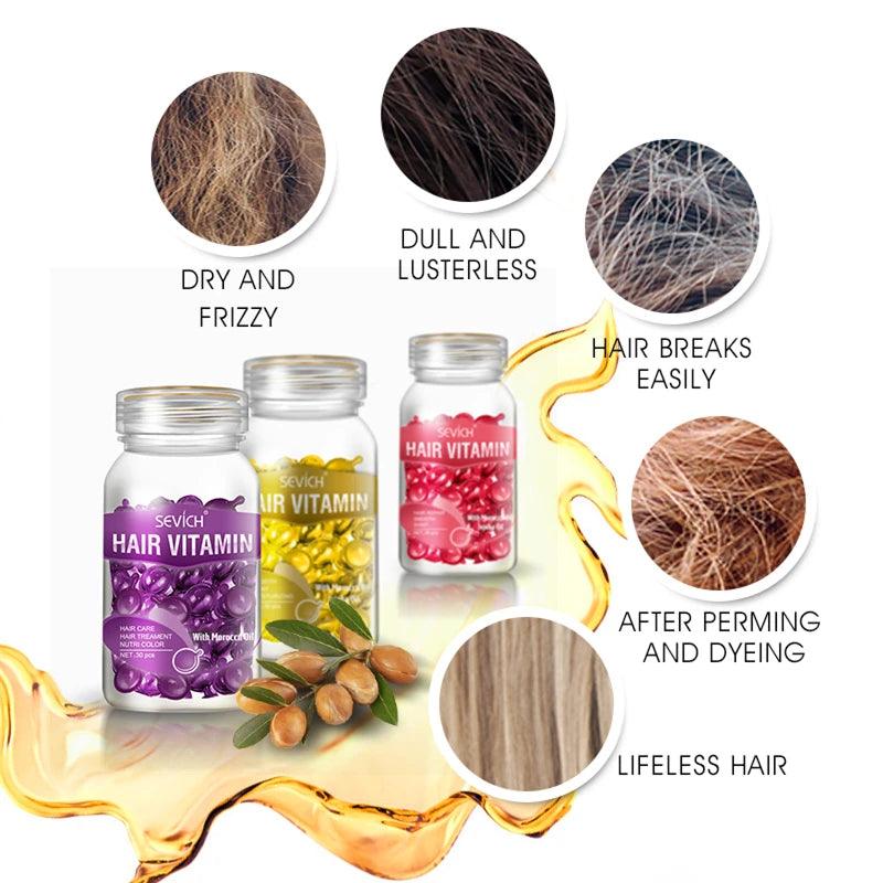 Revive & Nourish Hair Repair Kit with Keratin Capsules for Dry Hair & Anti Hair Loss  ourlum.com   