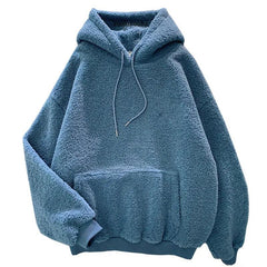 Stay Warm & Stylish: Blue Velvet Cashmere Hoodie - Winter Fashion Essential