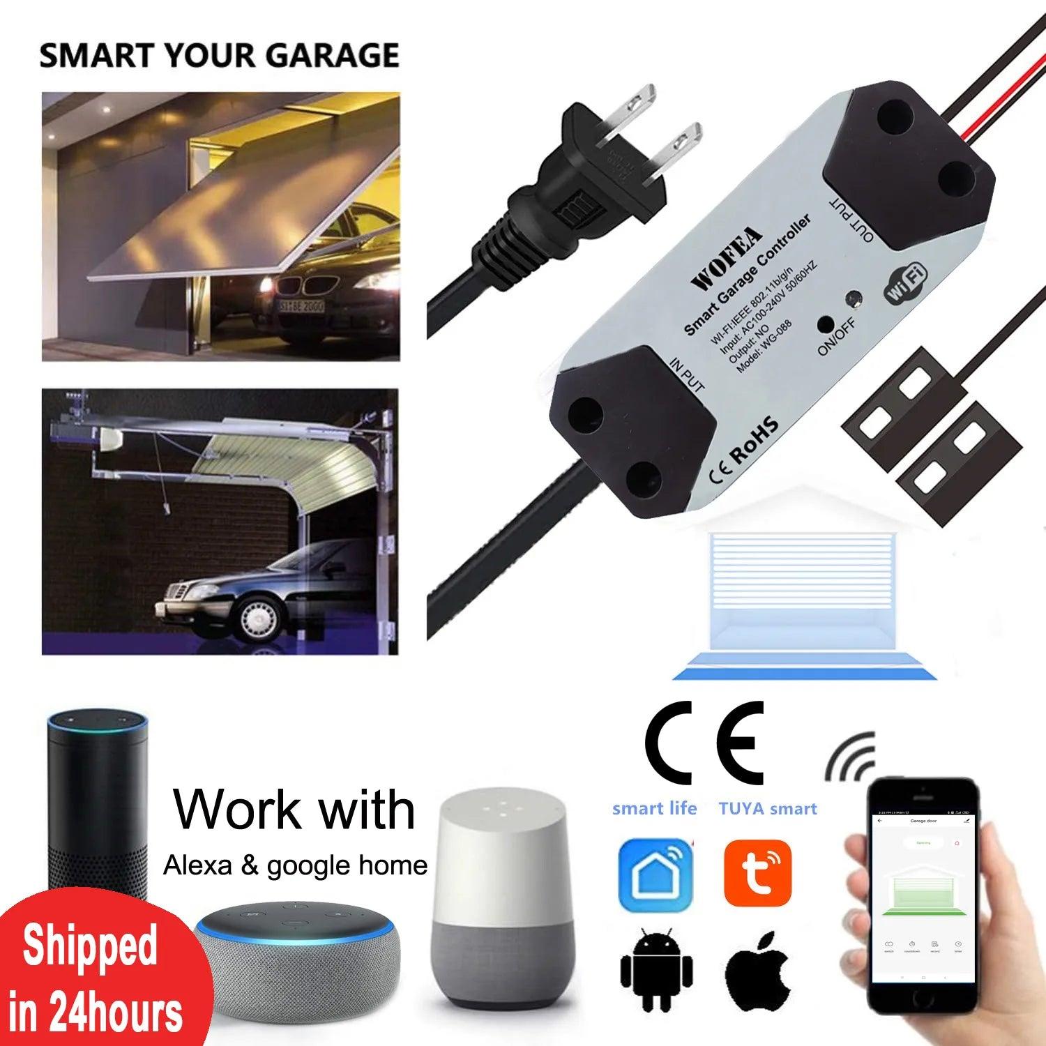 Smart Garage Door Opener: Remote Control & Monitoring  ourlum.com US Plug  