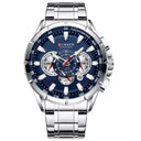 Curren Chronograph Men's Sport Watch: Stylish & Waterproof Wristwatch  ourlum.com Silver Blue  