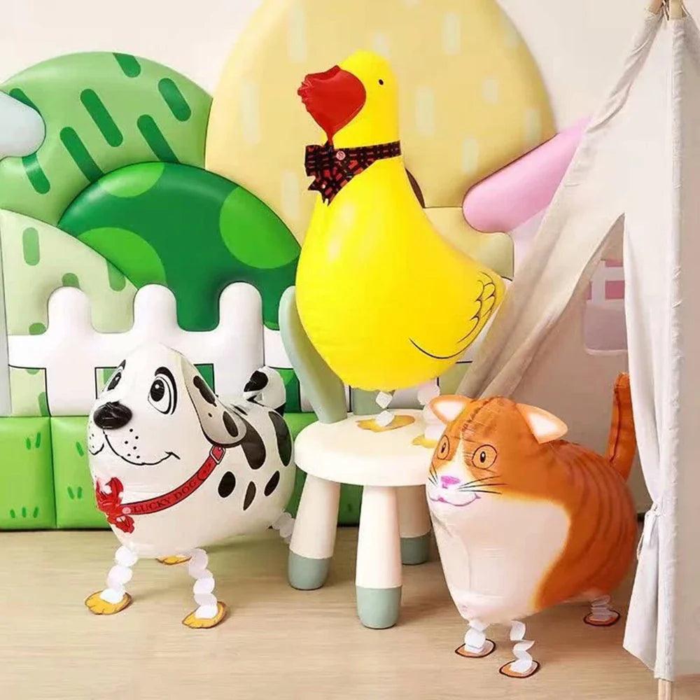 Walking Animal Helium Balloons - Cute Cartoon Pet Party Decor  ourlum.com   