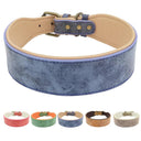 Personalized Leather Dog Collar: Free Print Name - Wide Padded Pet ID for Medium Large Dogs  ourlum.com   