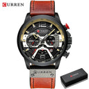 CURREN Men's Military Leather Chronograph Watch: Stylish & Functional Timepiece  ourlum.com black black box United State 