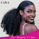 Natural Afro Kinky Curly Human Hair Drawstring Ponytail Extension    ourlum.com   