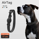 Leather Dog Cat Collar for Apple AirTag Tracker - Pet Anti-lost Accessory  ourlum.com AC38-black-L  