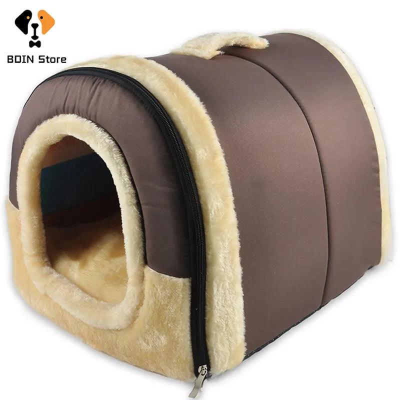 Soft Cozy Dog Cave Bed with Removable Cushion: Warm Nest for Pets  ourlum.com   