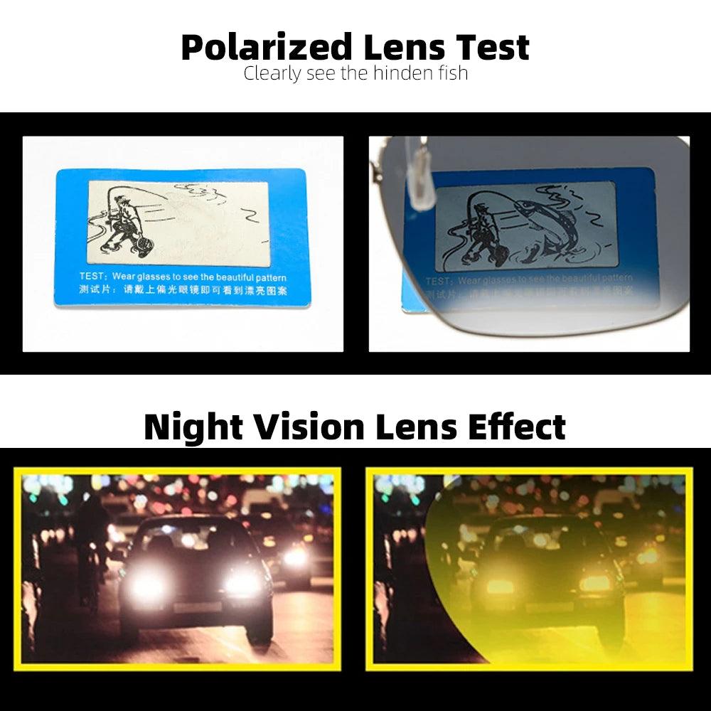 Polarized Clip-On Sunglasses for Men and Women - UV400 Protection, Night Vision, Lightweight, Stylish Driving Eyewear