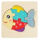 Wooden 3D Cartoon Animal Puzzle for Early Learning Fun  ourlum.com Fish  