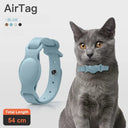 Leather Dog Cat Collar for Apple AirTag Tracker - Pet Anti-lost Accessory  ourlum.com AC38-blue-M  