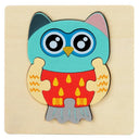 Wooden 3D Cartoon Animal Puzzle for Early Learning Fun  ourlum.com Owl  