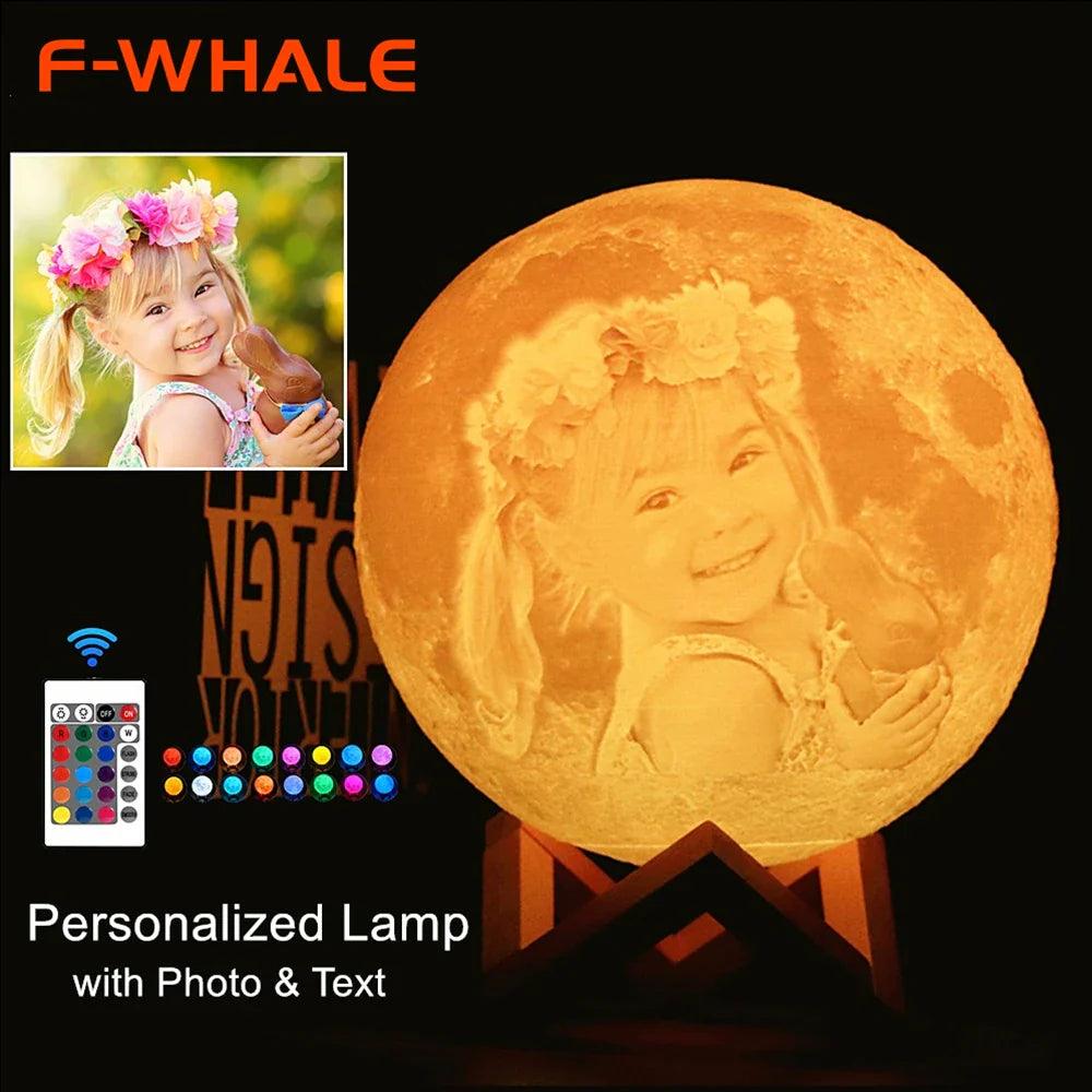 Dropship Photo/Text Custom Moon Lamp Night Light 3D Print Rechargeable Personalized Timing Moon Light Gift for Kids,Girlfriend  ourlum.com   