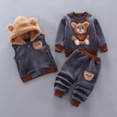 Cozy Winter Hooded Outerwear Set for Baby Boys and Girls  ourlum.com Gray 1 12M 